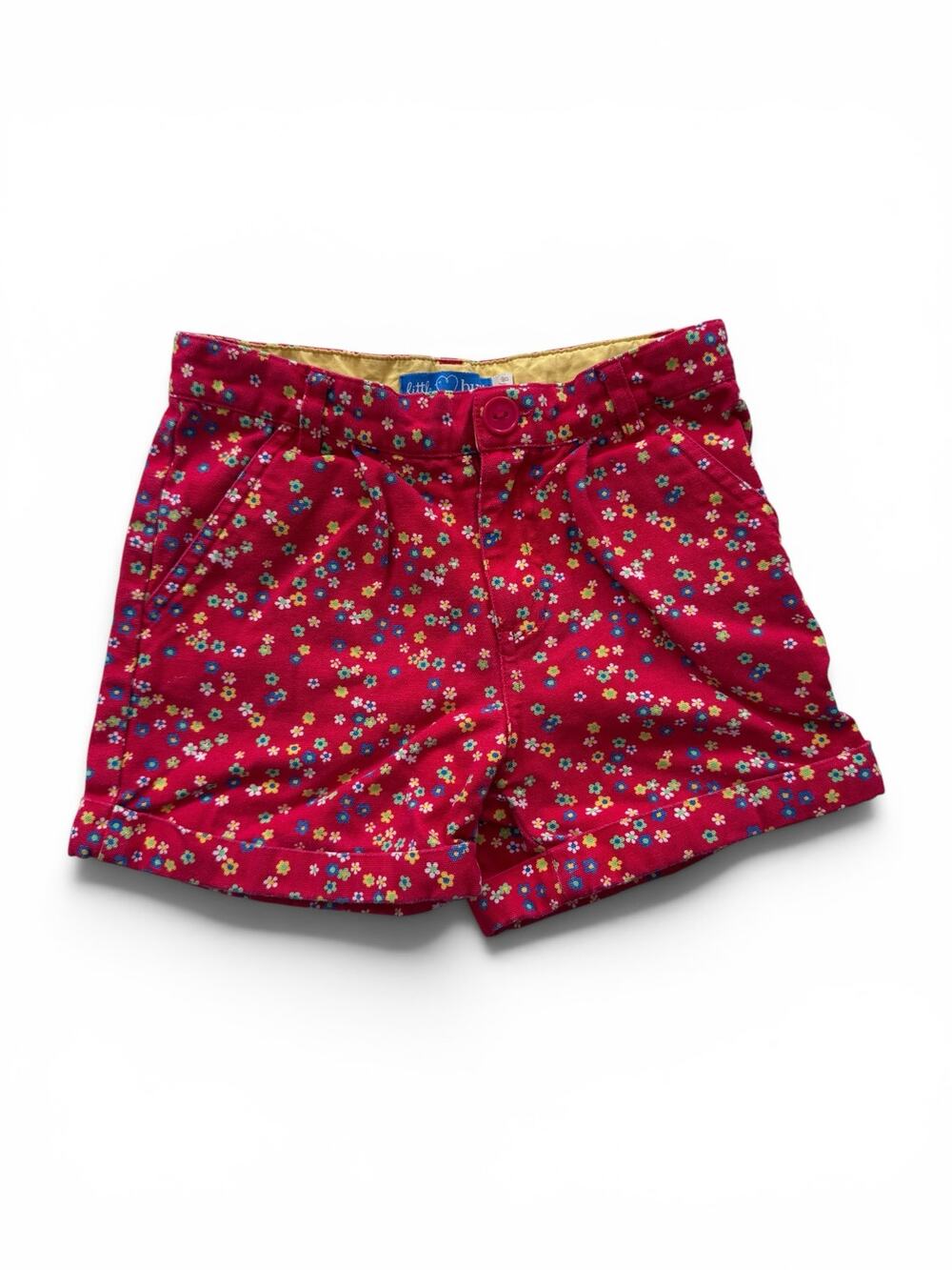 Little Bird red floral cuffed shorts